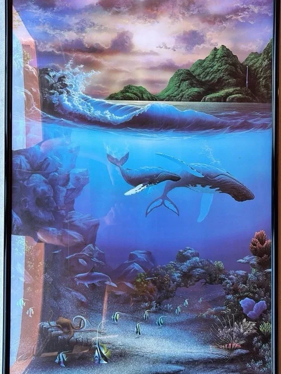 ? Large Ocean Whale Framed Wall Art – 25x37 (Miller)? - upd.cl